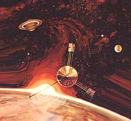 Painting of Pioneer 10 by Rick Guidice